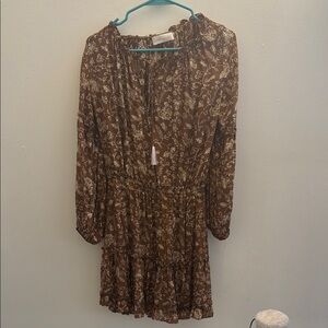 Natalie Martin Silk Maggie Dress Floral Brown